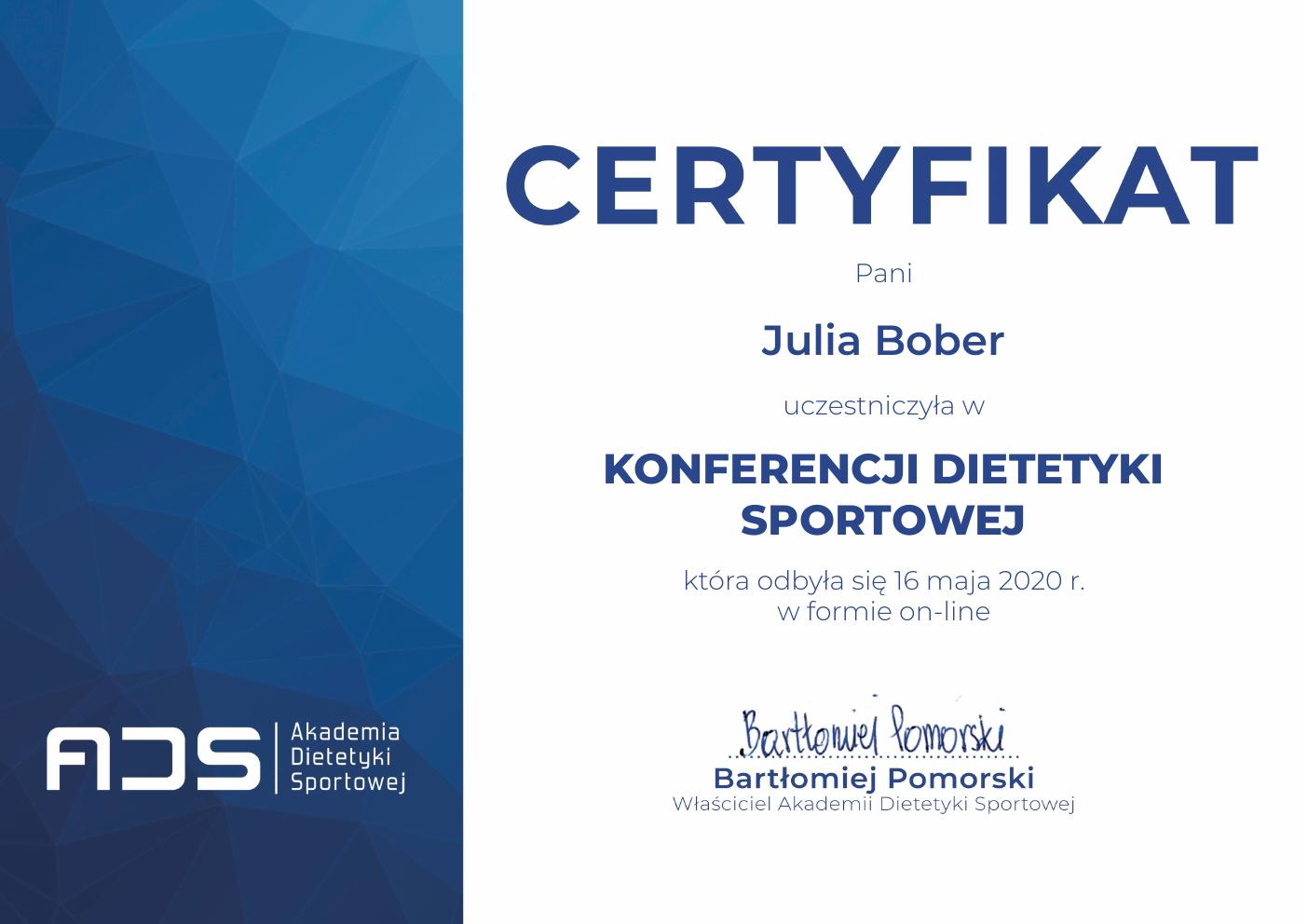 Certyfikat / Certificate 6